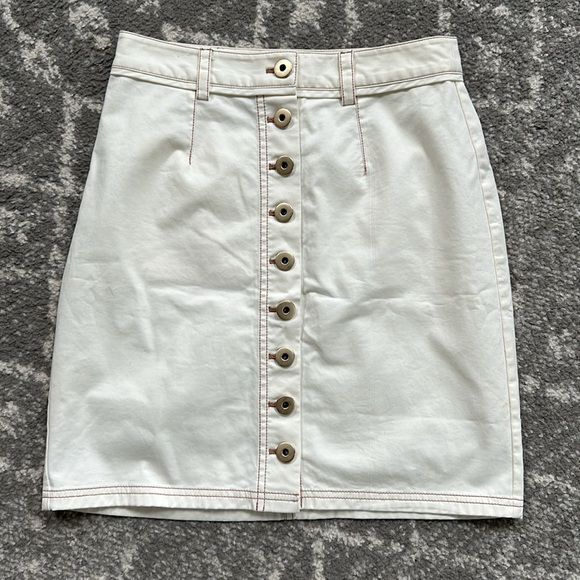Kate Spade button down ivory white mini skirt - Picture 3 of 13